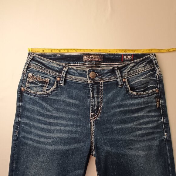 Silver Jeans Co. denim Jeans Size 31/12 Suki Mid Rise Skinny Leg Medium Wash - Picture 6 of 9